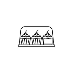 Poster - cake in a glass on sale icon. Hypermarket and goods for sale elements. Premium quality graphic design icon. Simple love icon for websites, web design, mobile app, info graphics