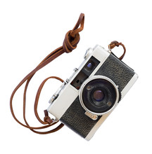 Vintage Camera - Old Film Camera Isolate On White With Clipping Path For Object, Retro Technology