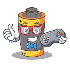 Wall Mural - Gamer battery mascot cartoon style