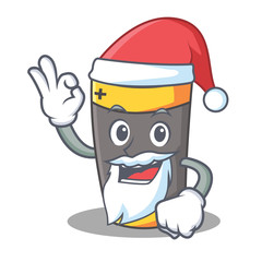 Poster - Santa battery mascot cartoon style