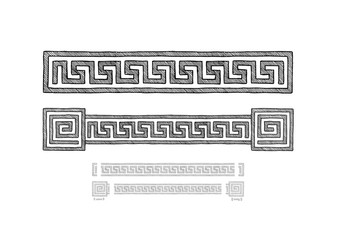 Wall Mural - Greek meander. Border ornaments.