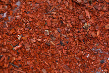 A Pile Of Chopped Wood Background Red Wood Pieces For Flower Bed