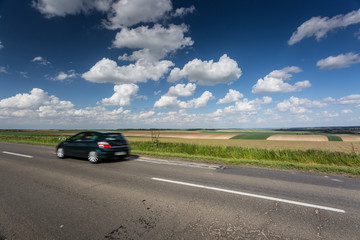 fast moving car