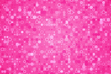 Pink Pattern With Glitter Effect. Cute Background For Valentine Day Card. Simple Glamorous Circle Ornament, Wallpaper.