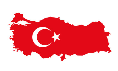 vector illustration of turkey flag and map