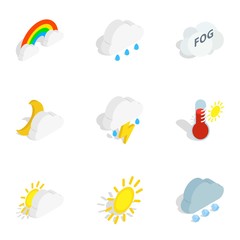 Wall Mural - climate icons, isometric 3d style