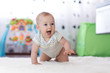 © Oksana Kuzmina - crawling funny baby boy indoors at home