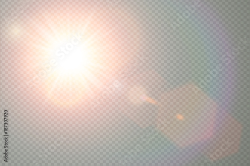 Fotografía Vector transparent sunlight special lens flare light effect