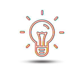 Idea line icon. Light bulb sign. Copywriting symbol. Colourful graphic design. Vector