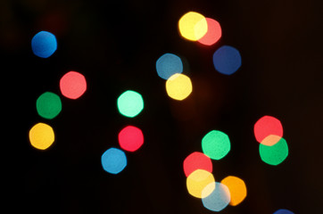 bright lights on black background, colored lights, small lights, colorful bokeh, colorful circles