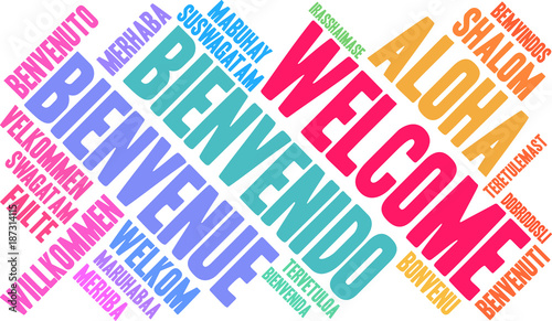 Obraz na plátně International Welcome Word Cloud