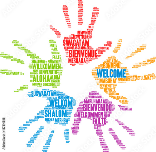 Cuadros en Lienzo International Welcome Word Cloud