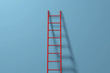 Step ladder against a wall. Growth, future, development concept. 3D Rendering