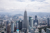 Fototapeta  - City center with Petronas twin towers, Kuala Lumpur skyline