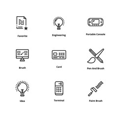 Fototapete - High quality line icons. Thin line icons for user interface and web