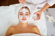 canvas print picture - Woman in mask on face in spa beauty salon.