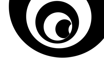 Poster - Black and white hypnotic spiral. Seamless loop