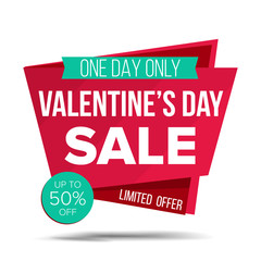 Sticker - Valentine s Day Sale Banner Vector. Shopping Love Background. Discount Special February 14 Offer Sale Banner. Product Discounts On Websites. Isolated Illustration