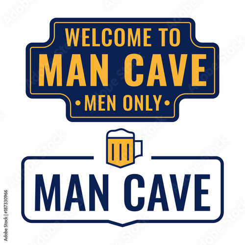 Man Cave Badge Icon Logo Signboard Vector Set Illustrations On White Background Buy This Stock Vector And Explore Similar Vectors At Adobe Stock Adobe Stock