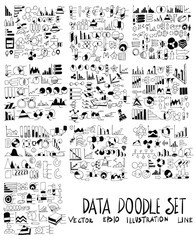 Wall Mural - Set of Info illustration Hand drawn doodle Sketch line vector scribble eps10