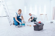 © Photographee.eu - Men preparing interior to renovation