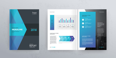 Fototapete - Design vector template layout for company profile ,annual report with cover, brochures, flyers, presentations, leaflet, magazine,book and  a4 size. 
