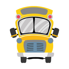 Canvas Print - colorful school bus transportation to education travel