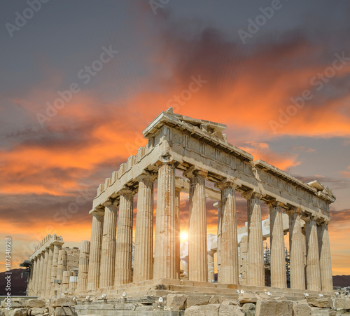  Plakat Ateny   grecja-ateny-partenon-pomnik-zachod-slonca