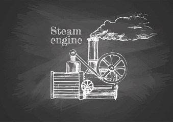 Poster - steamer on blackboard