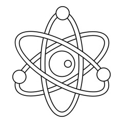 Poster - Model of atom icon, outline style