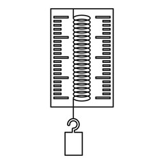 Poster - dynamometer with a hook icon, outline style
