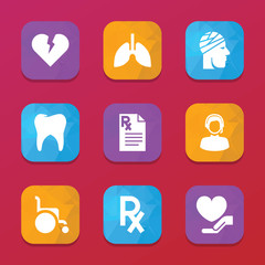 Canvas Print - Care icons. vector collection filled care icons set.