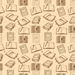 Poster - Pattern with vintage book