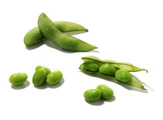 Canvas Print - organic green soybeans