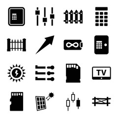 Poster - Panel icons. set of 16 editable filled panel icons