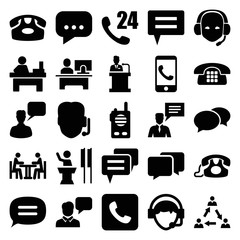 Wall Mural - Talk icons. set of 25 editable filled talk icons