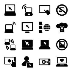 Poster - Laptop icons. set of 16 editable filled laptop icons