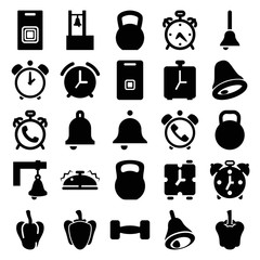 Poster - Bell icons. set of 25 editable filled bell icons