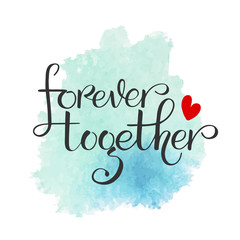 postcard with a unique lettering for valentine's day. vector illustration with isolated elements