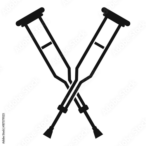 Fotomural Crutches icon, simple style