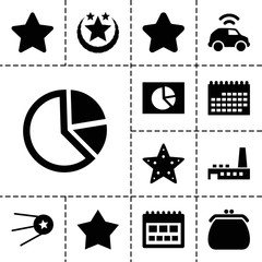 Sticker - Trendy icons. set of 13 editable filled trendy icons