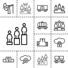 Poster - Platform icons. set of 13 editable outline platform icons