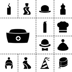 Wall Mural - Cap icons. set of 13 editable filled cap icons