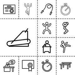 Wall Mural - Training icons. set of 13 editable outline training icons
