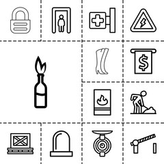 Sticker - Safety icons. set of 13 editable outline safety icons