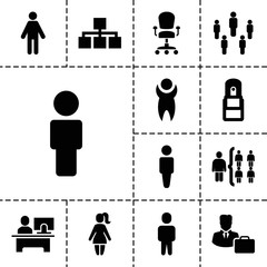 Canvas Print - Manager icons. set of 13 editable filled manager icons