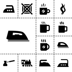 Wall Mural - Steam icons. set of 13 editable filled steam icons