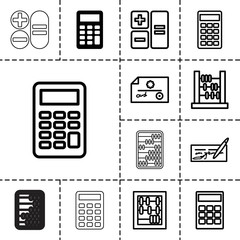 Sticker - Accounting icons. set of 13 editable outline accounting icons