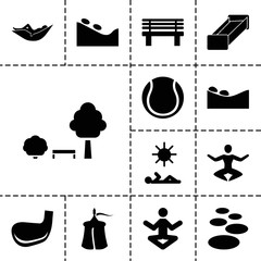 Wall Mural - Relaxation icons. set of 13 editable filled relaxation icons