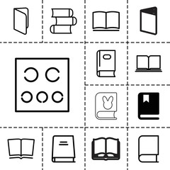 Poster - Read icons. set of 13 editable outline read icons